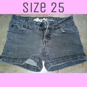 Distressed Black Fox Racing Jean Shorts